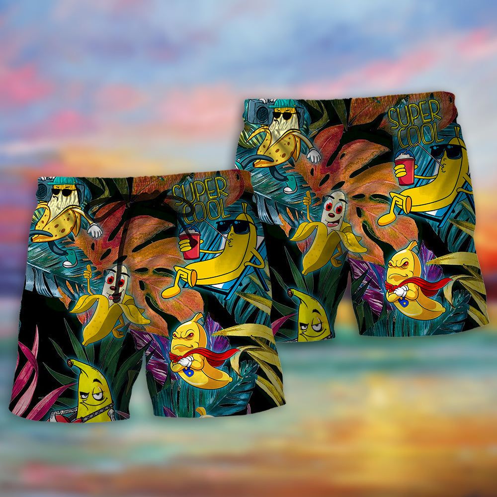 Banana Funny Style Fruit Trendy Aloha Hawaiian Beach Shorts