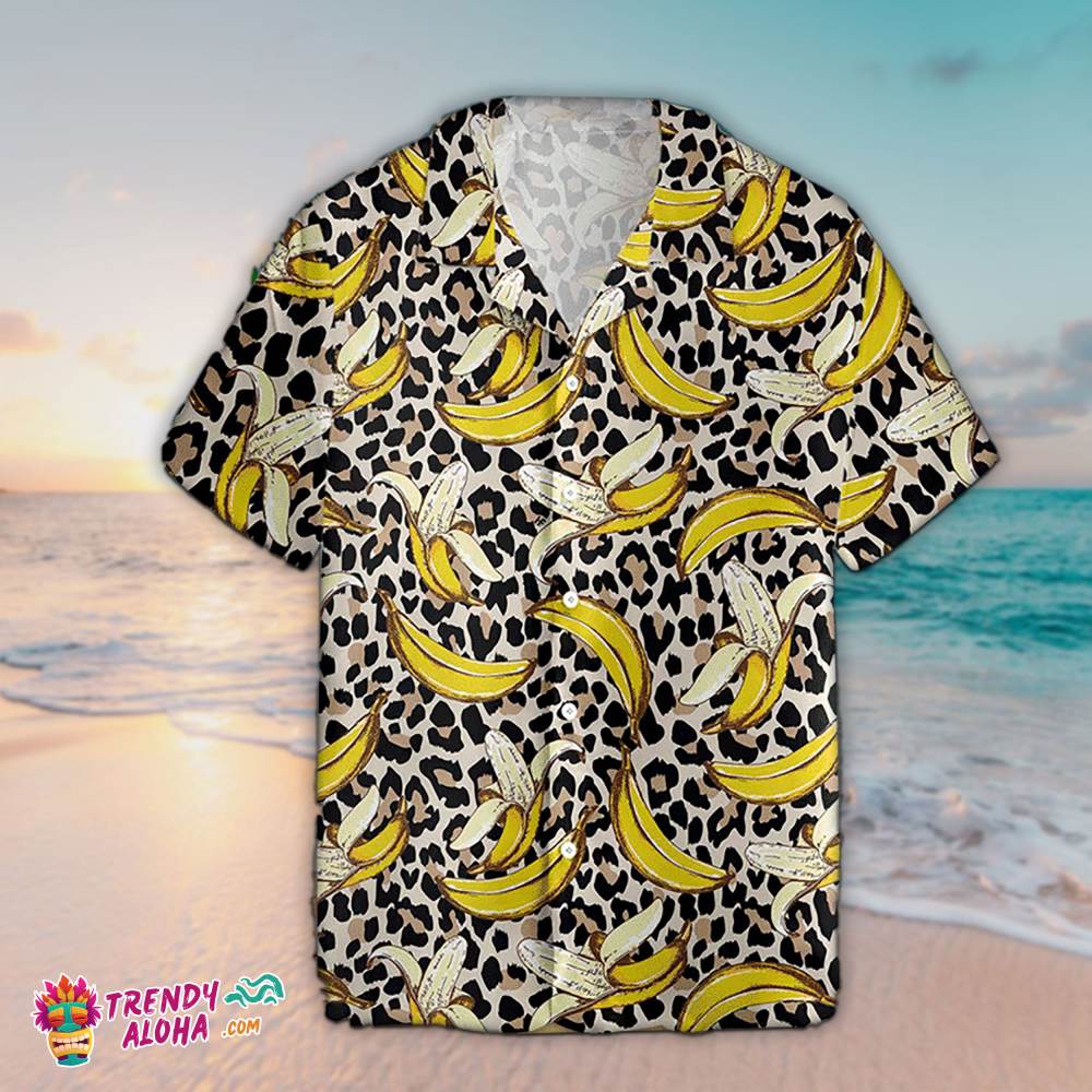 Banana Hawaiian Shirt Banana Leopard Hawaiian Aloha Beach Shirt
