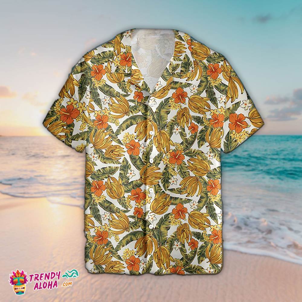 Banana Hawaiian Shirt Banana Plant Pattern Hawaiian Aloha Beach Shirt