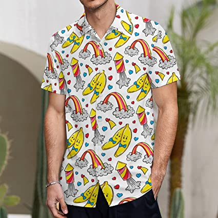 Banana Hawaiian Shirt, Pride Month Rainbow Lgbt Print Summer Hawaiian Shirts