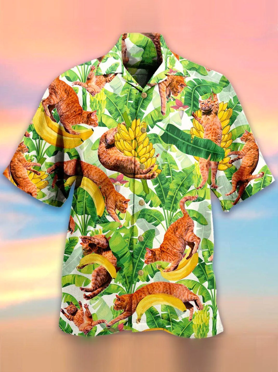 Bananas and Cats Unite on this Hawaiian Shirt