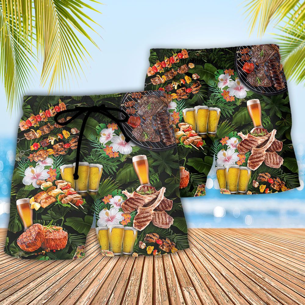 Barbecue Food Bbq Once You Put My Meat In Your Mouth You Are Going To Want To Swallow Trendy Aloha Hawaiian Beach Shorts