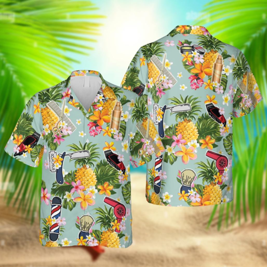 Barber Pineapple Trendy Hawaiian Shirt, Hair Stylist 3D Shirt