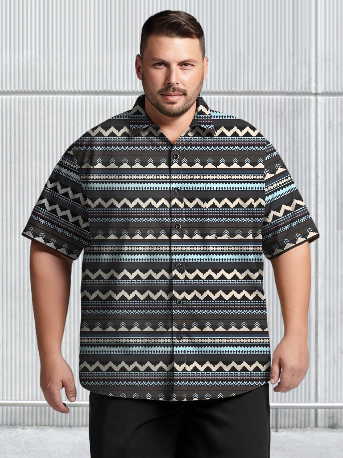 Base Big & Tall Stripes Hawaiian Shirt Elegant and Casual Hawaiian Shirt