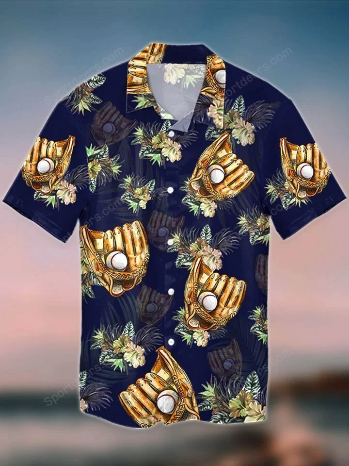 Baseball Catcher Tropical Trendy Hawaiian Shirt, Summer Gift, Trendy Hawaiian Shirts For Men, Aloha Beach Shirt