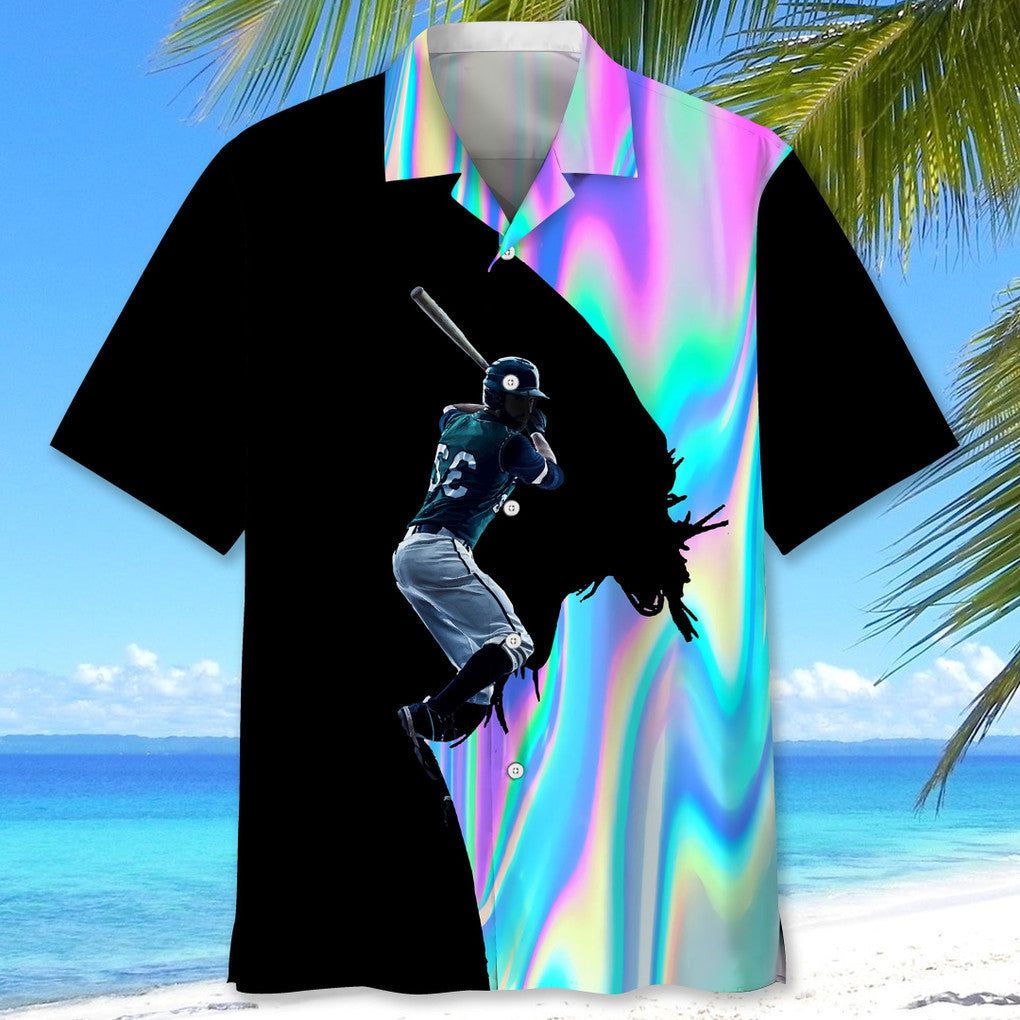 Baseball Liquid Metal Trendy Hawaiian Shirt