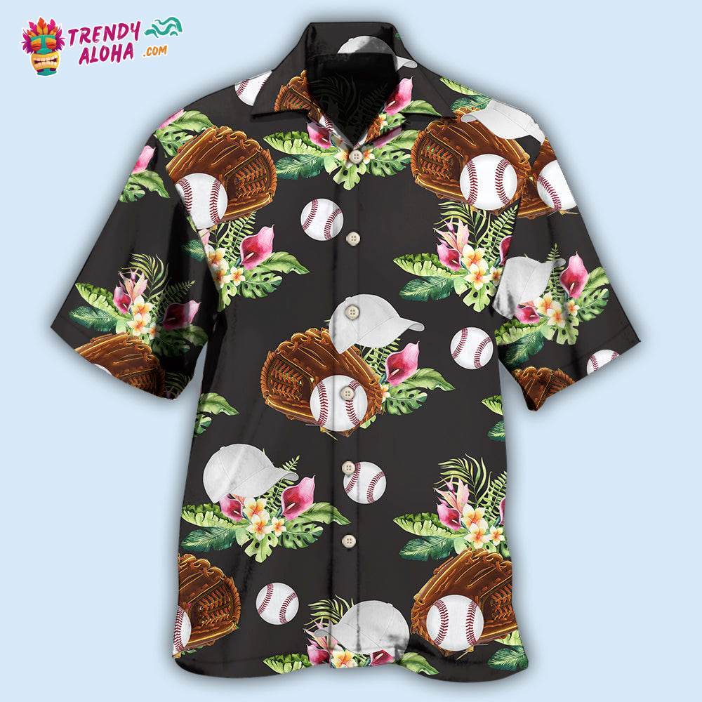Baseball Tropical Floral Hawaiian Shirt – Trendy Aloha