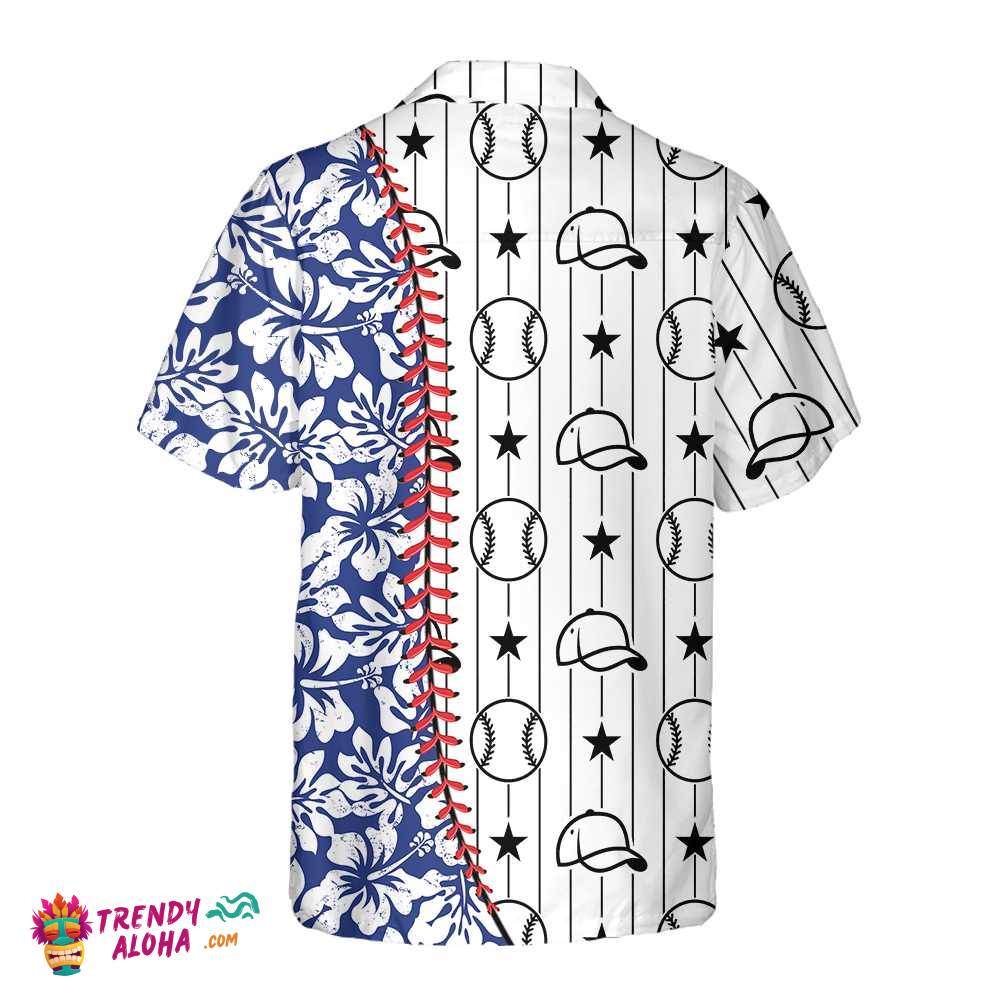 Baseball Tropical Pattern Baseball Hawaiian Shirt, Button Up Baseball Shirt For Men & Women, Cool Baseball Gift