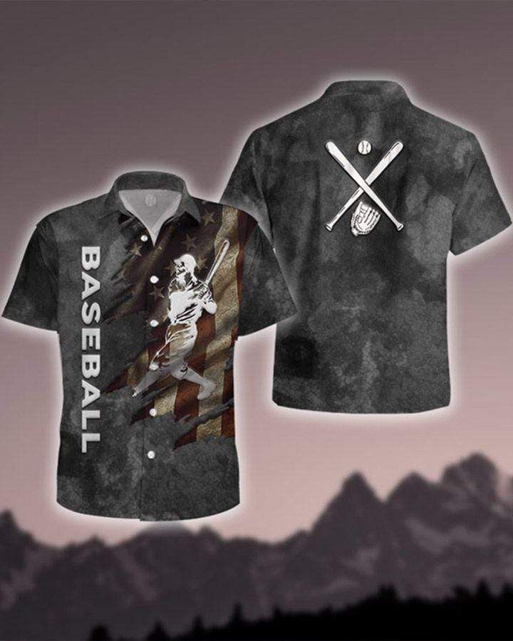 Baseball Vintage Flag Unisex Trendy Hawaiian Shirts