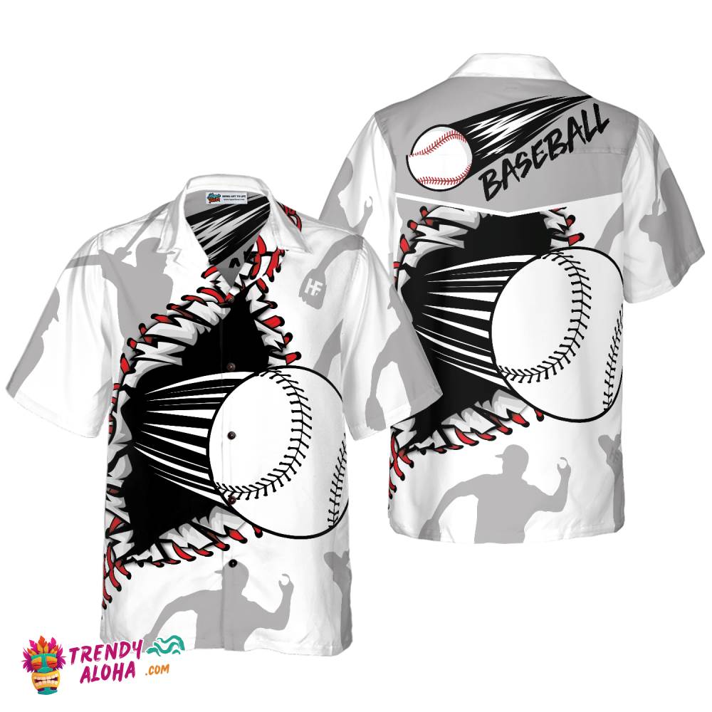 Baseball Wear Out Pattern Hawaiian Shirt