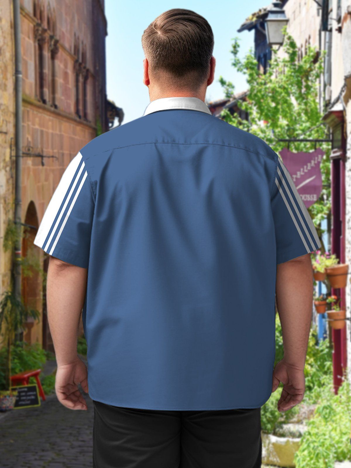 Basic Big & Tall Stripe Hawaiian Shirt Geometry Hawaiian Shirt