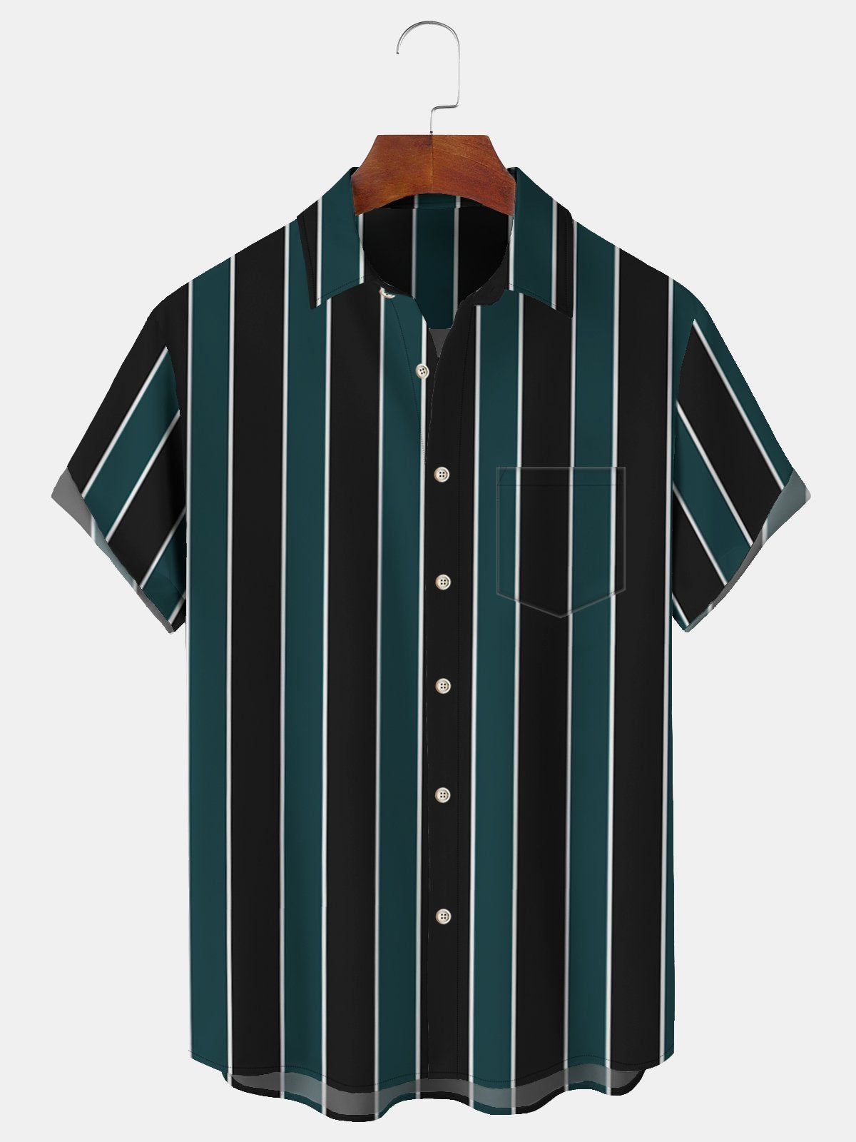 Basic Big & Tall Stripes Hawaiian Shirt