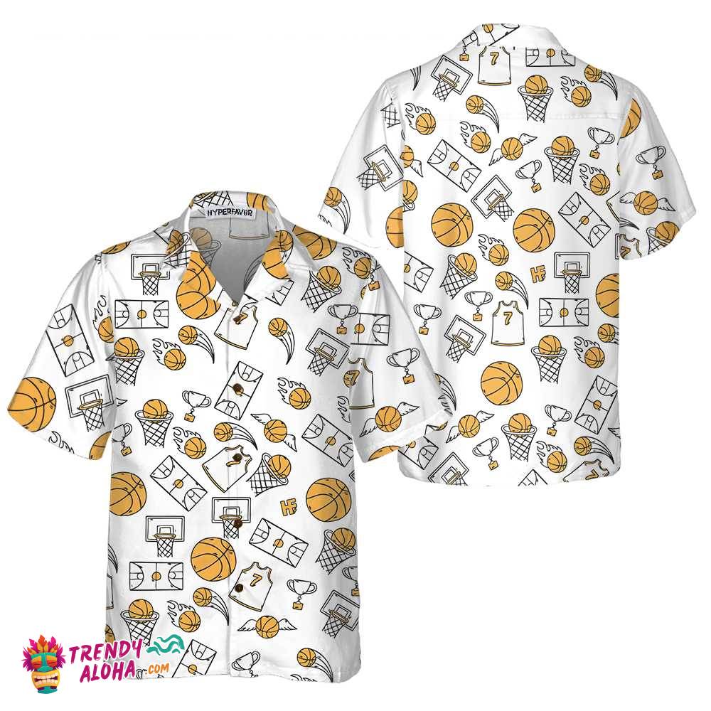 Basketball Pattern Hawaiian Shirt, Basketball Pattern Hawaiian Shirt For Adults, Best Basketball Shirt For Basketball Players