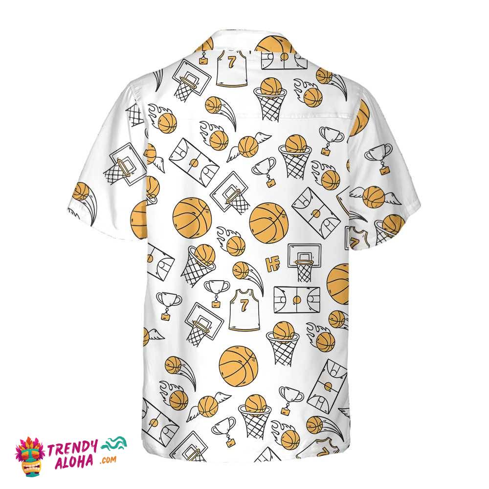 Basketball Pattern Hawaiian Shirt, Basketball Pattern Hawaiian Shirt For Adults, Best Basketball Shirt For Basketball Players