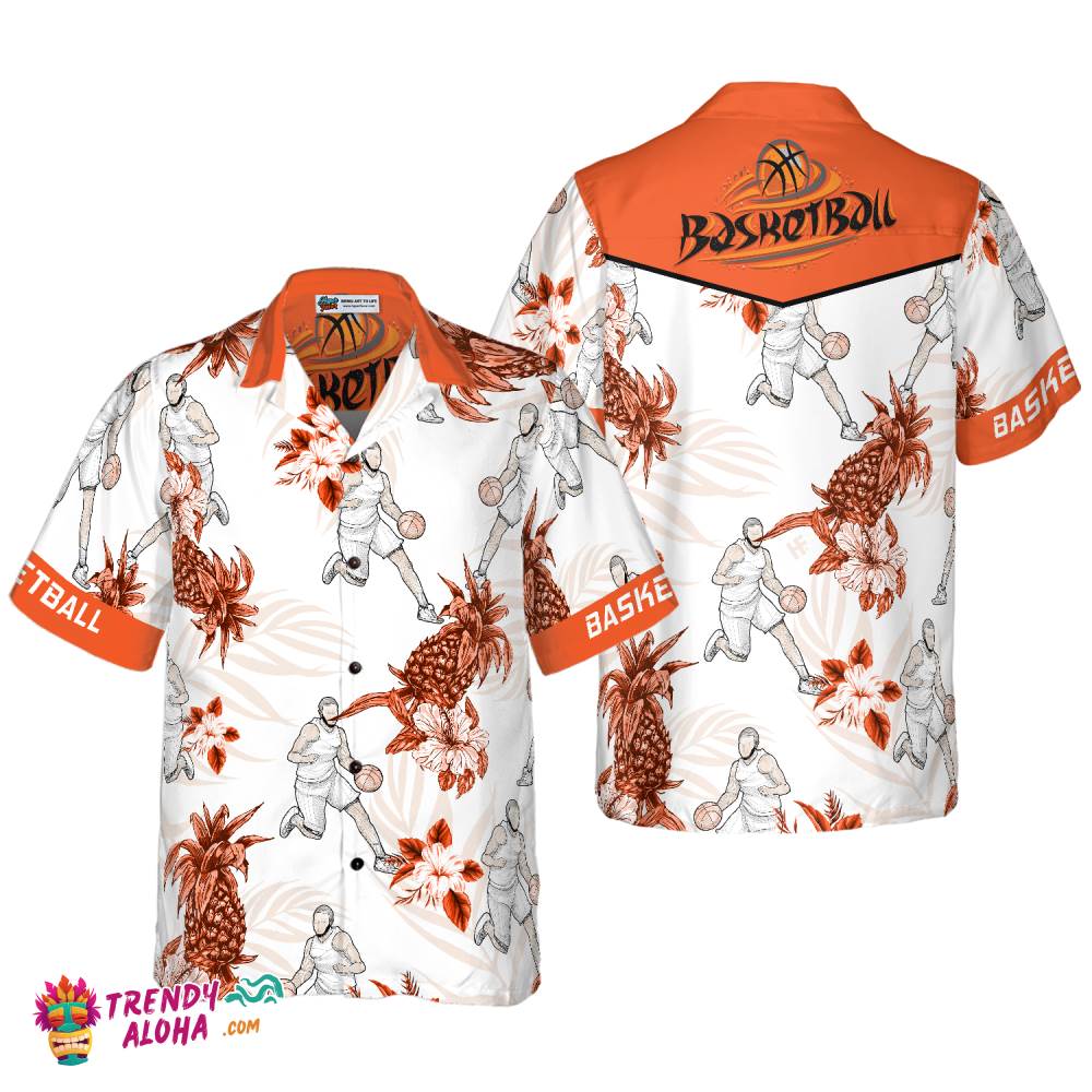 Basketball Pineapple Seamless Pattern Hawaiian Shirt