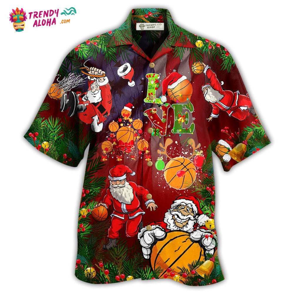 Basketball Santa Love Basketball Hawaiian Shirt – Trendy Aloha