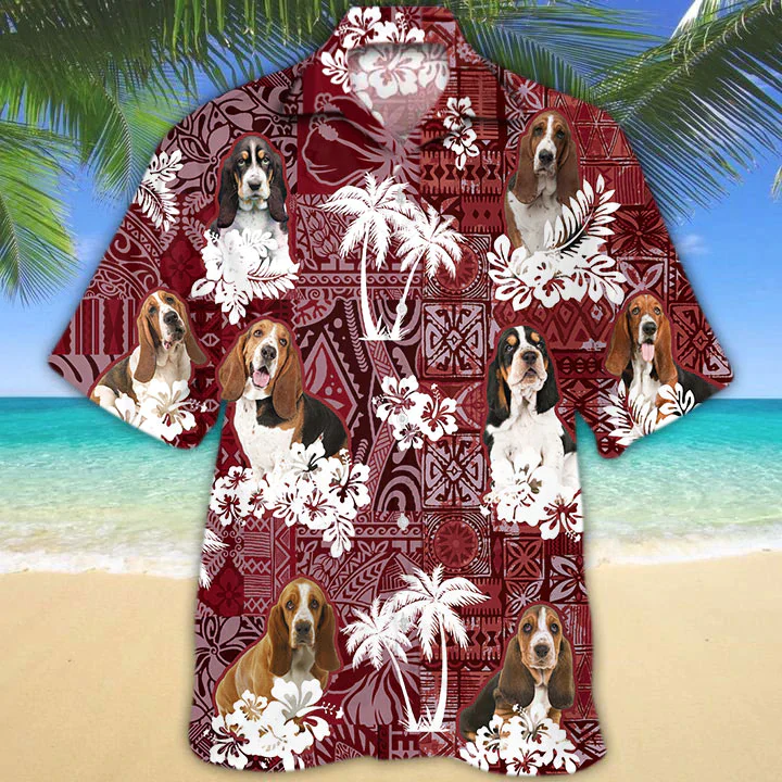 Basset Hound Red Trendy Hawaiian Shirt, Trendy Hawaiian Shirt For Men, Women, Aloha Shirt For Summer Basset Hound Red Trendy Hawaiian Shirt, Trendy Hawaiian Shirt For Men, Women, Aloha Shirt For Summer
