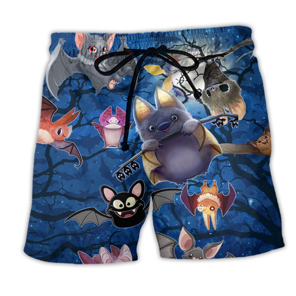 Bat Animals Cute Bats Of The Night Trendy Aloha Hawaiian Beach Shorts Bat Animals Cute Bats Of The Night Trendy Aloha Hawaiian Beach Shorts