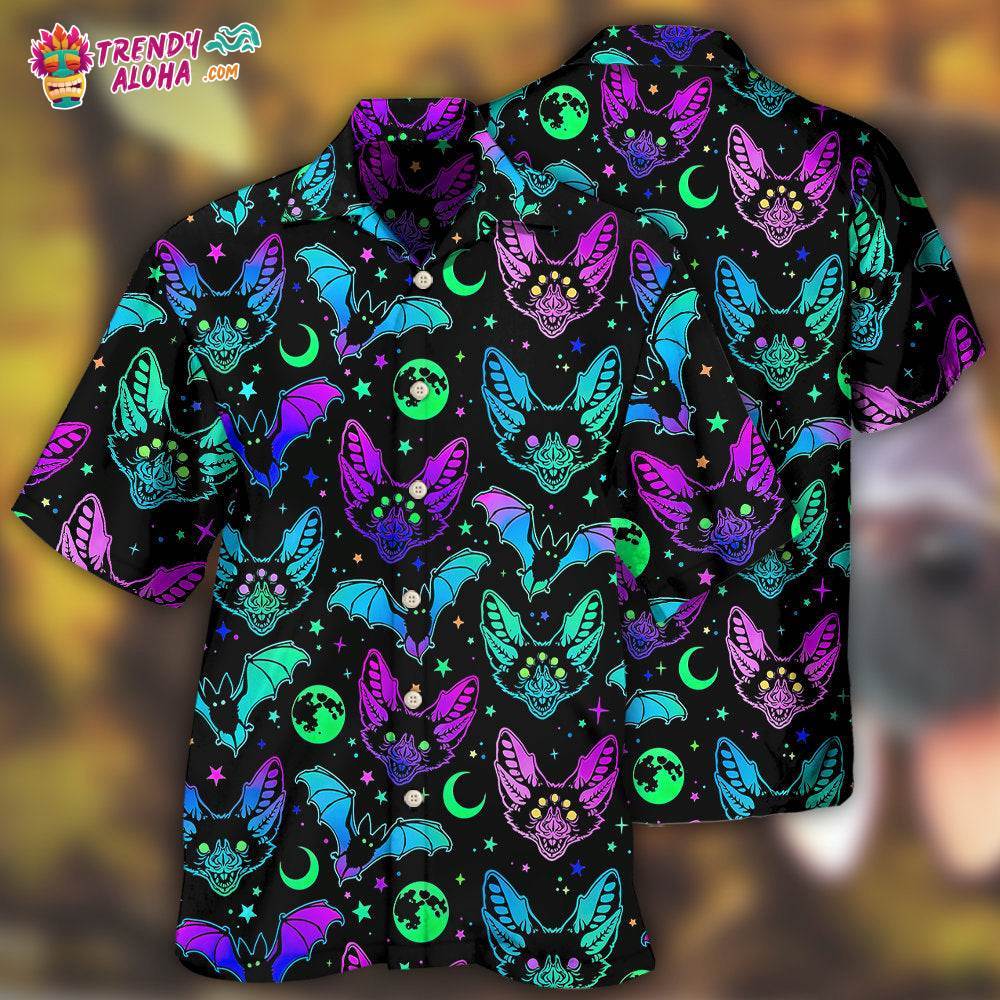Bat Neon Magic Hawaiian Shirt – Trendy Aloha