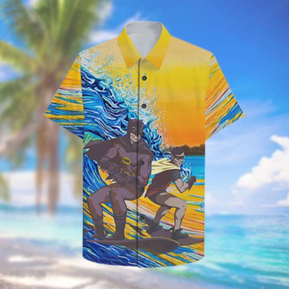 Batman Robin Surfing Summer Elegance Hawaiian Shirt Shorts