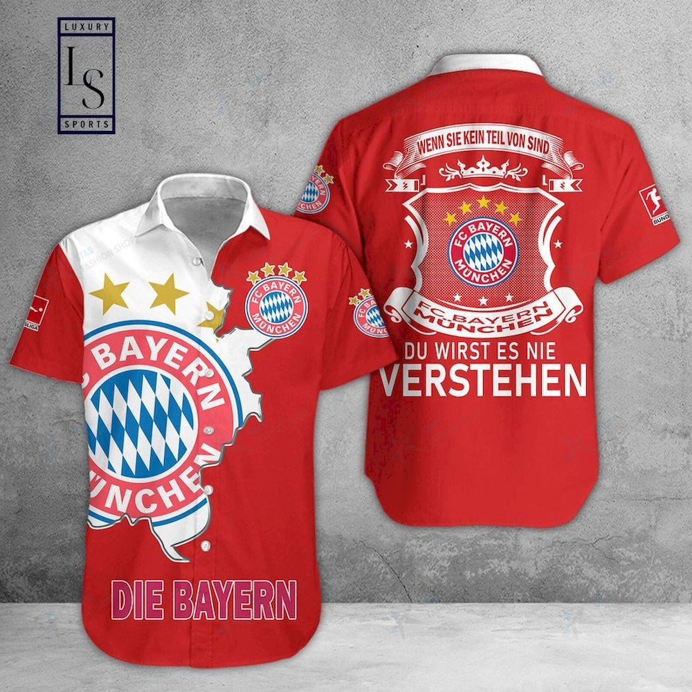 Bayern Munich Red White Scratch Trendy Hawaiian Shirt Aloha Shirt