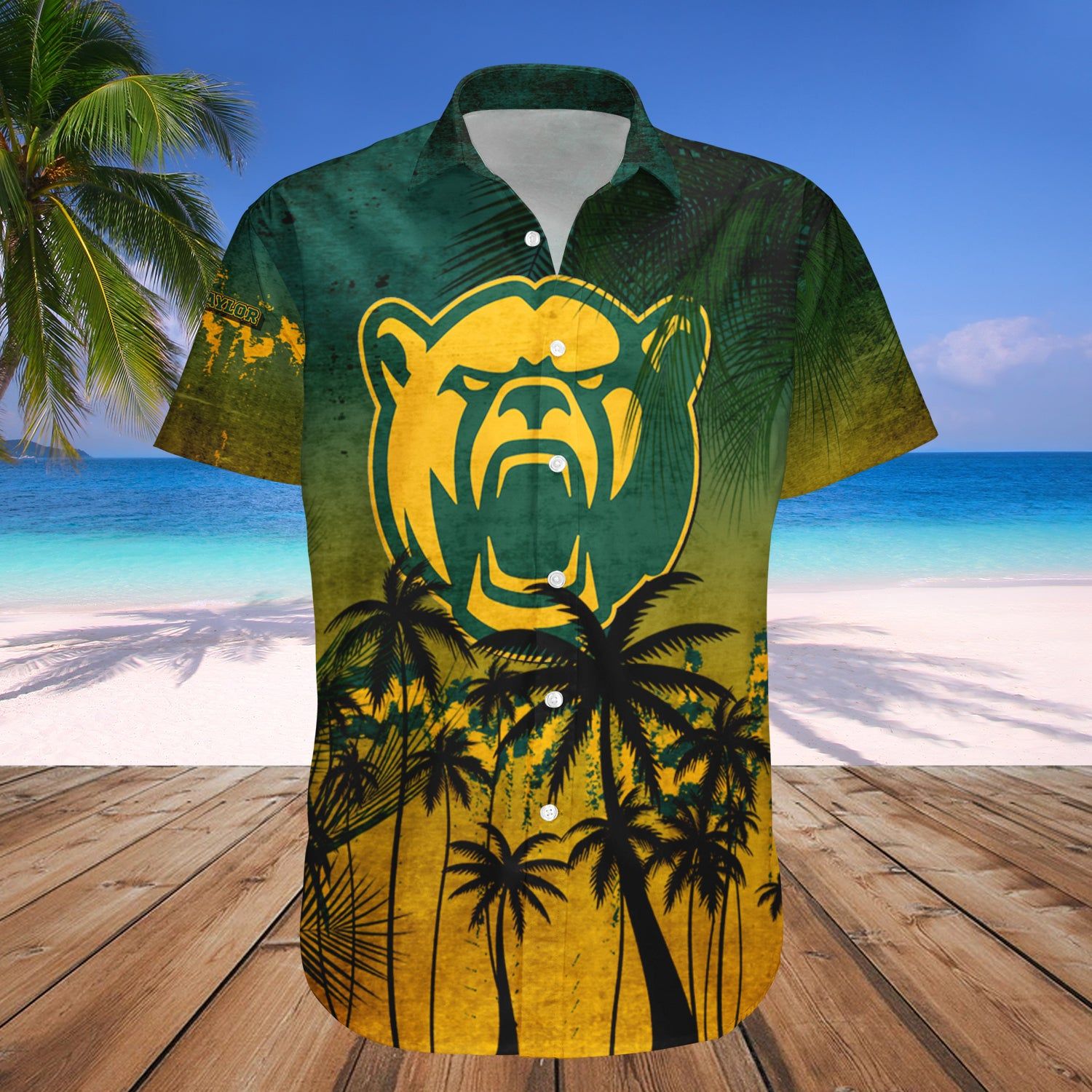 Baylor Bears Hawaii Shirt Coconut Tree Tropical Grunge – NCAA