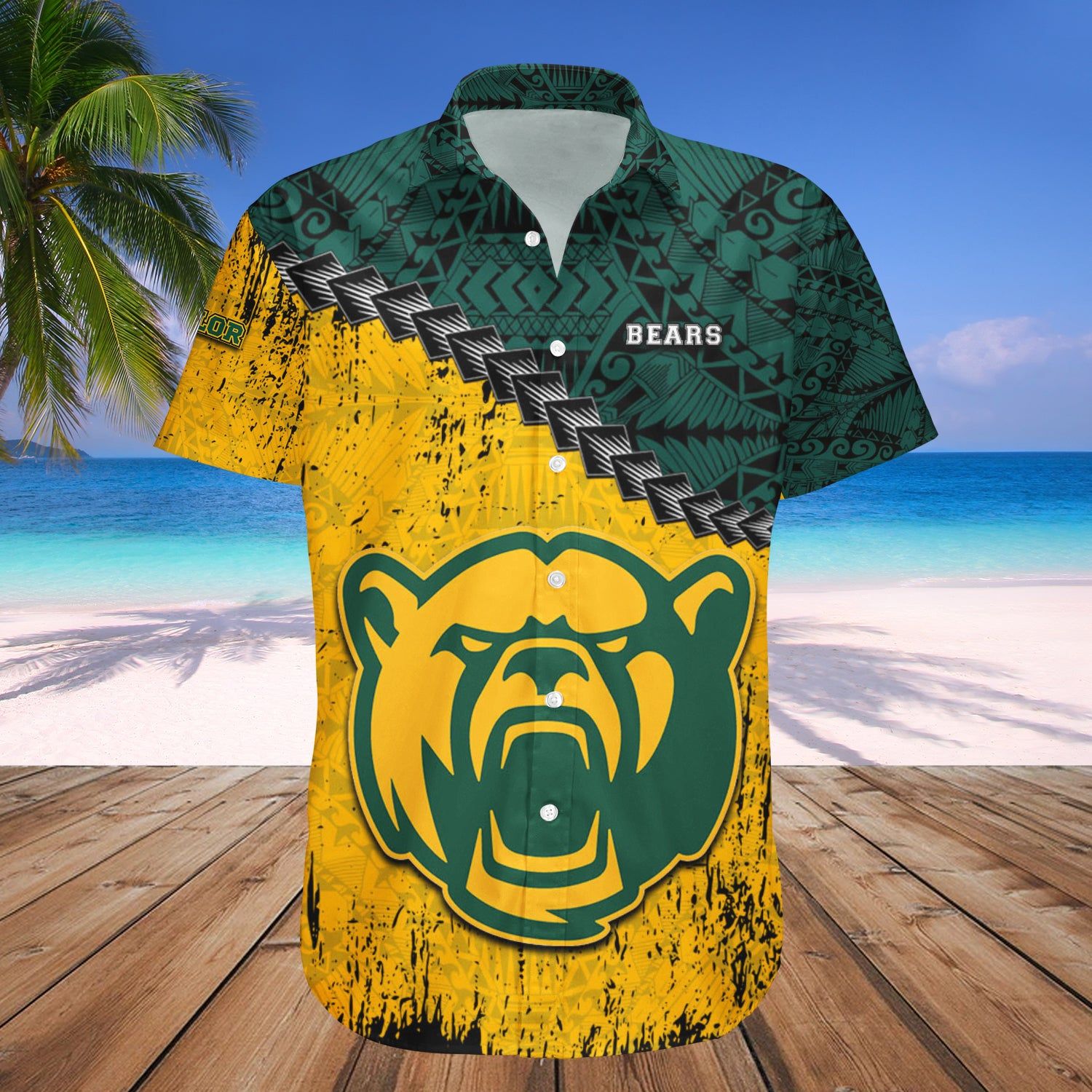 Baylor Bears Hawaii Shirt Grunge Polynesian Tattoo – NCAA