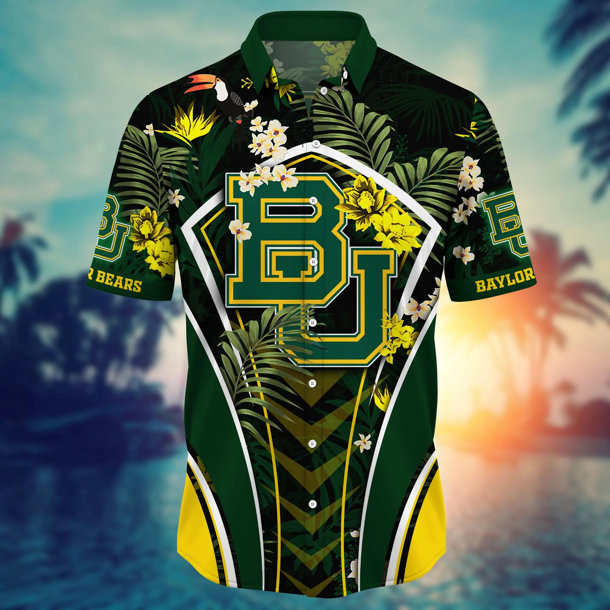 Baylor Bears NCAA Hawaiian Shirt Blooming Flowers Aloha Shirt