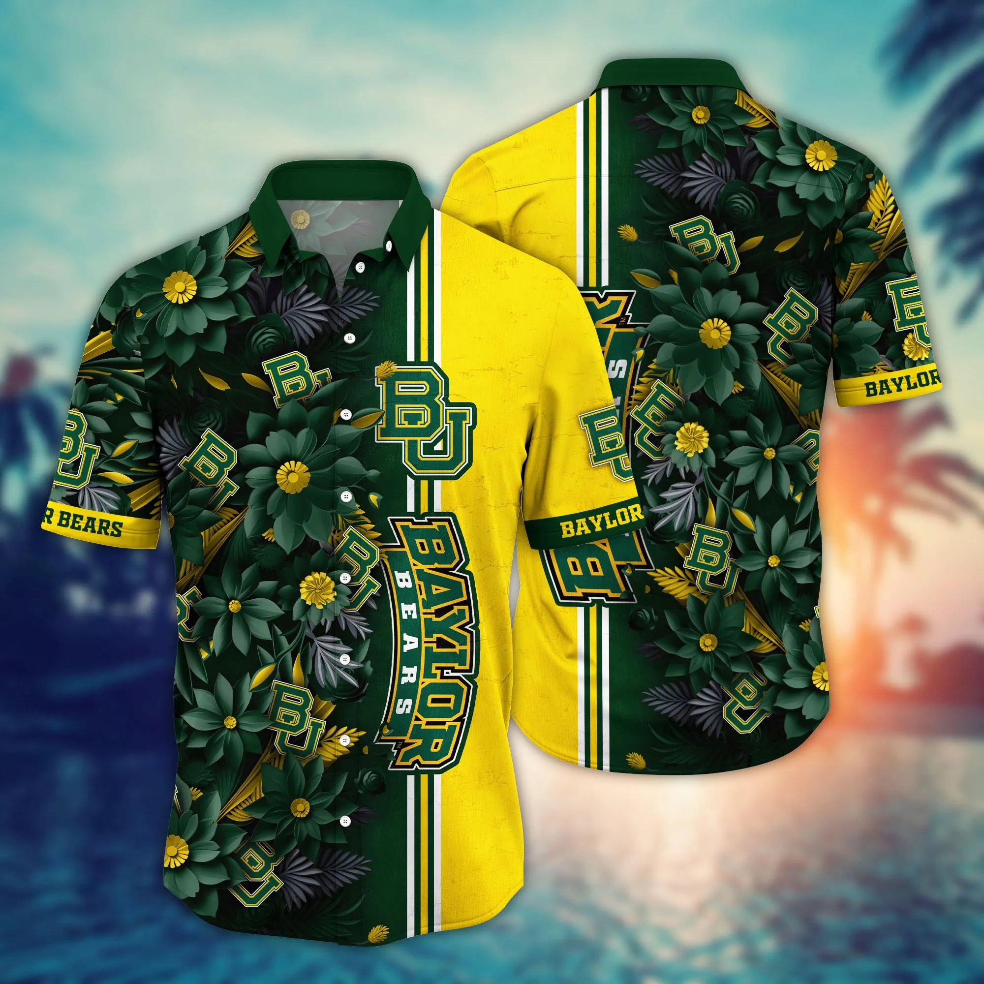 Baylor Bears NCAA Hawaiian Shirt Custom Blooming Flowers Aloha Shirt Baylor Bears NCAA Hawaiian Shirt Custom Blooming Flowers Aloha Shirt