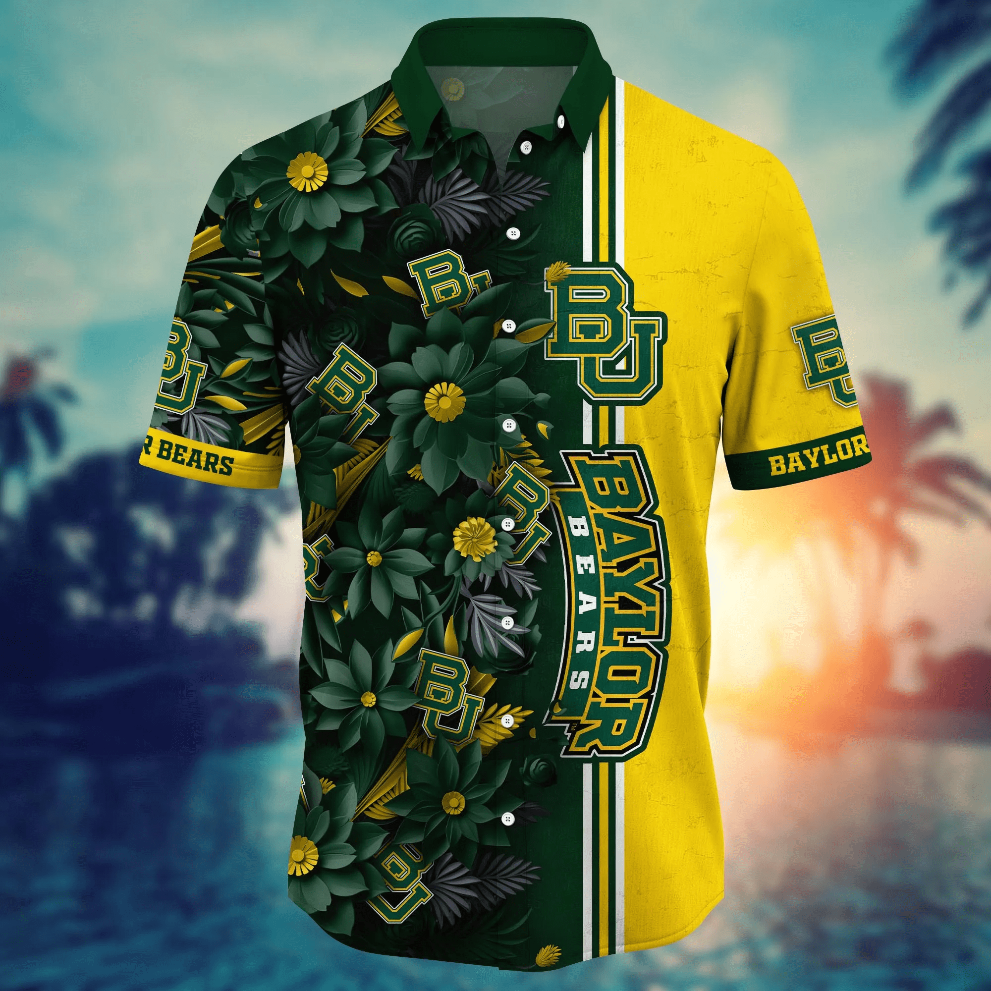 Baylor Bears NCAA Hawaiian Shirt Custom Blooming Flowers Aloha Shirt