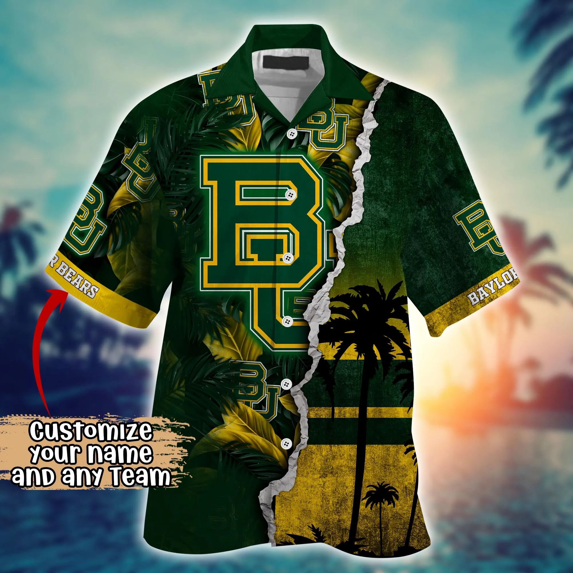 Baylor Bears NCAA Hawaiian Shirt Custom Sprinklers Aloha Shirt