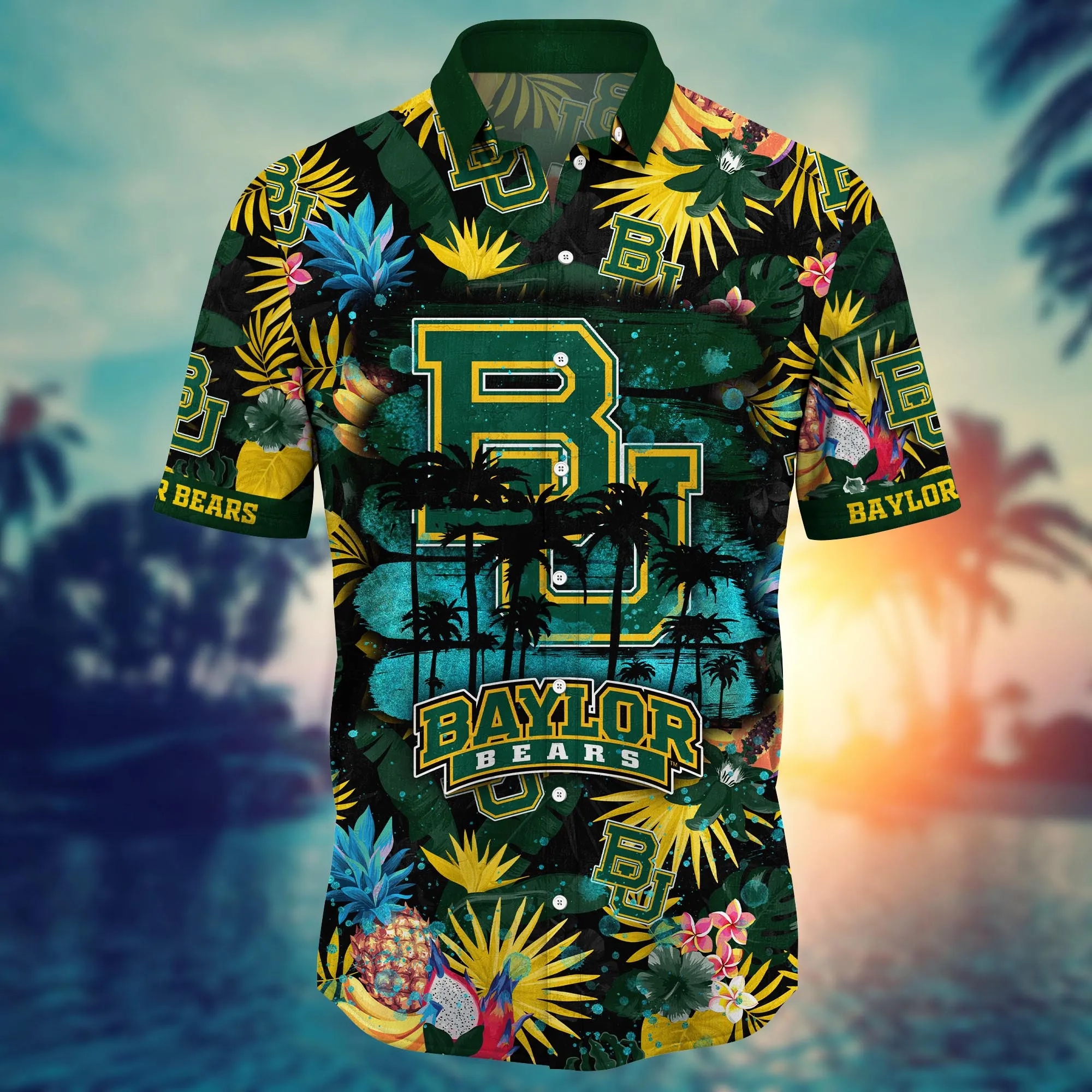 Baylor Bears NCAA Hawaiian Shirt Sun Raystime Aloha Shirt