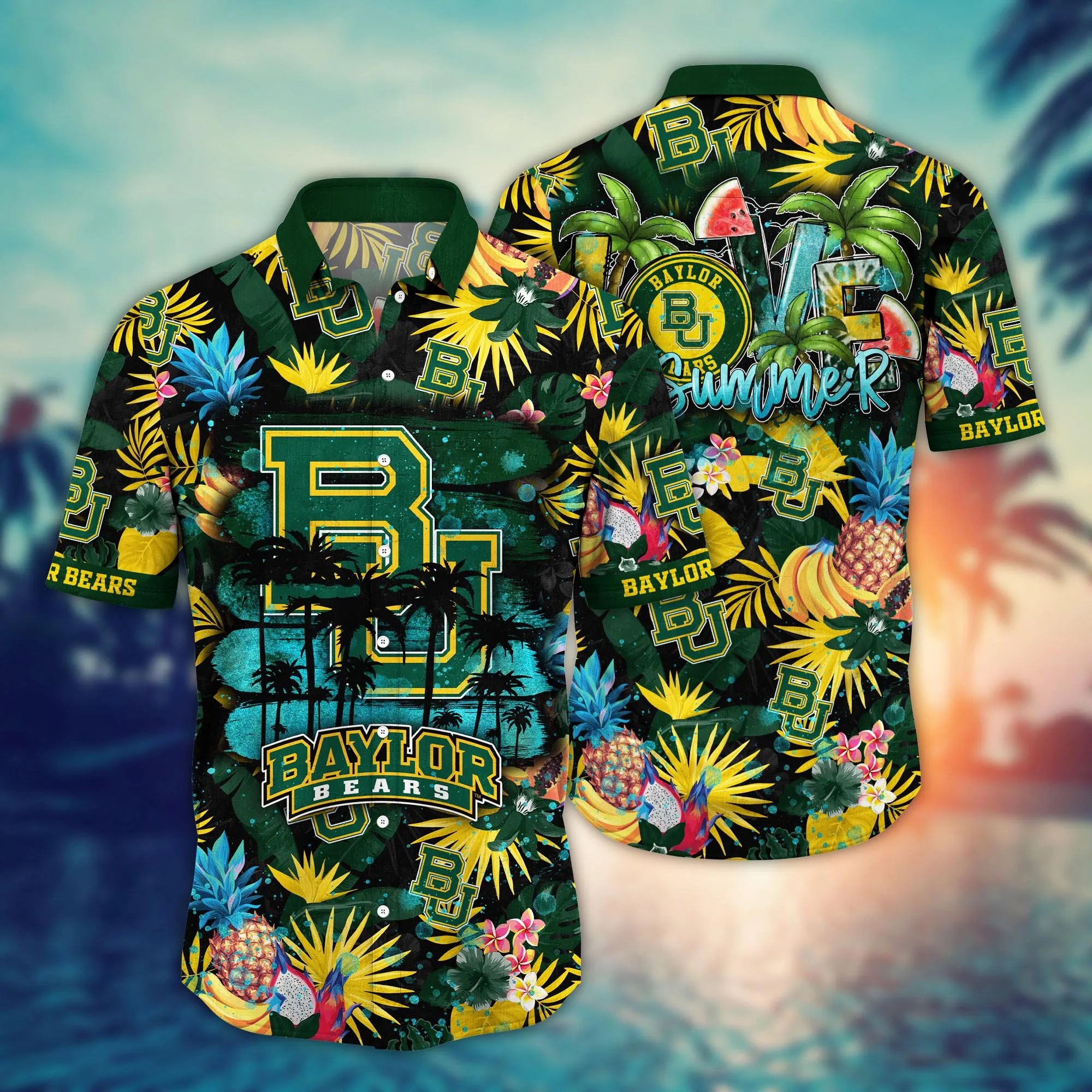 Baylor Bears NCAA Hawaiian Shirt Sun Raystime Aloha Shirt Baylor Bears NCAA Hawaiian Shirt Sun Raystime Aloha Shirt