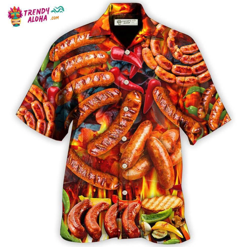 Bbq Hot Grilled Sausage Style Hawaiian Shirt – Trendy Aloha Bbq Hot Grilled Sausage Style Hawaiian Shirt – Trendy Aloha