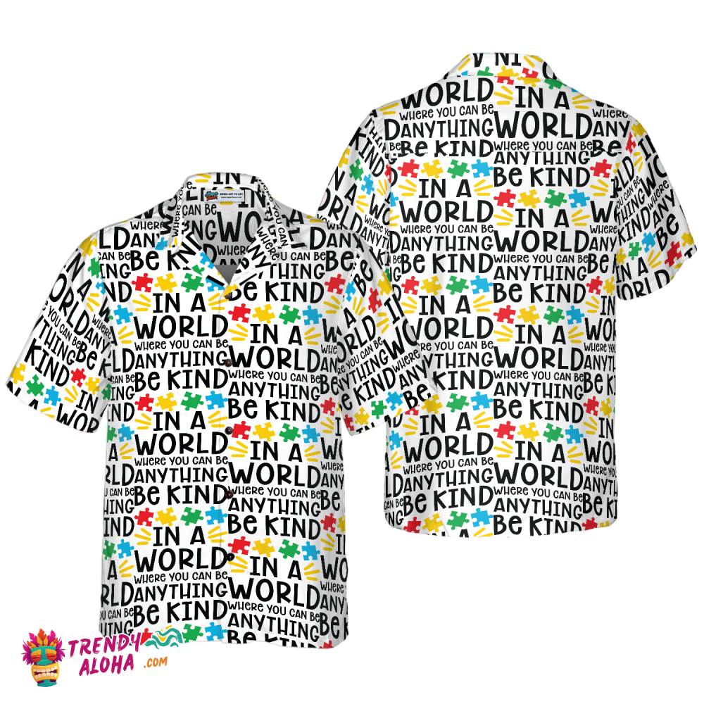 Be Kind Autism Multicolor Puzzle Hawaiian Shirt Be Kind Autism Multicolor Puzzle Hawaiian Shirt