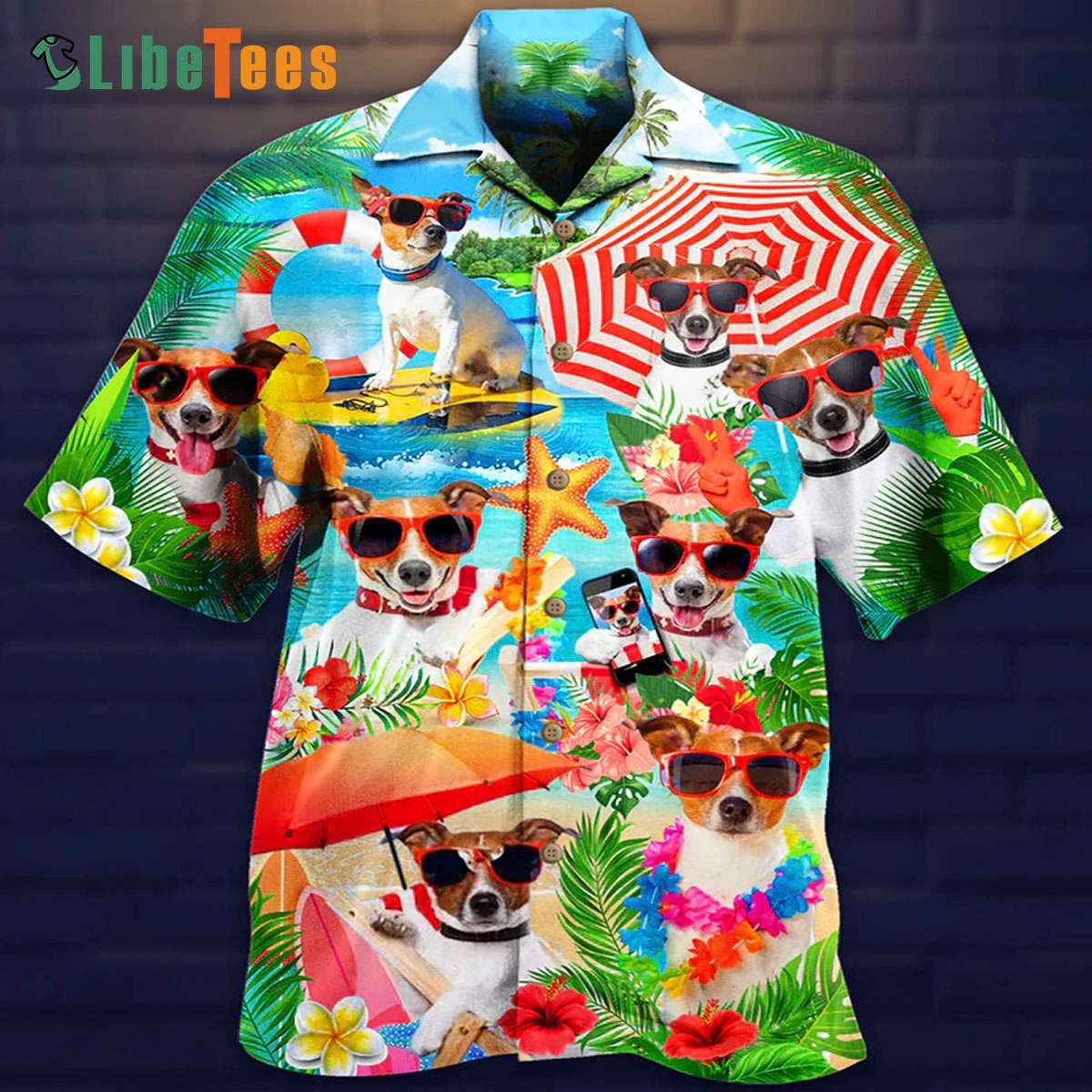 Beach Adventures with Cool Dog Hawaiian Shirt