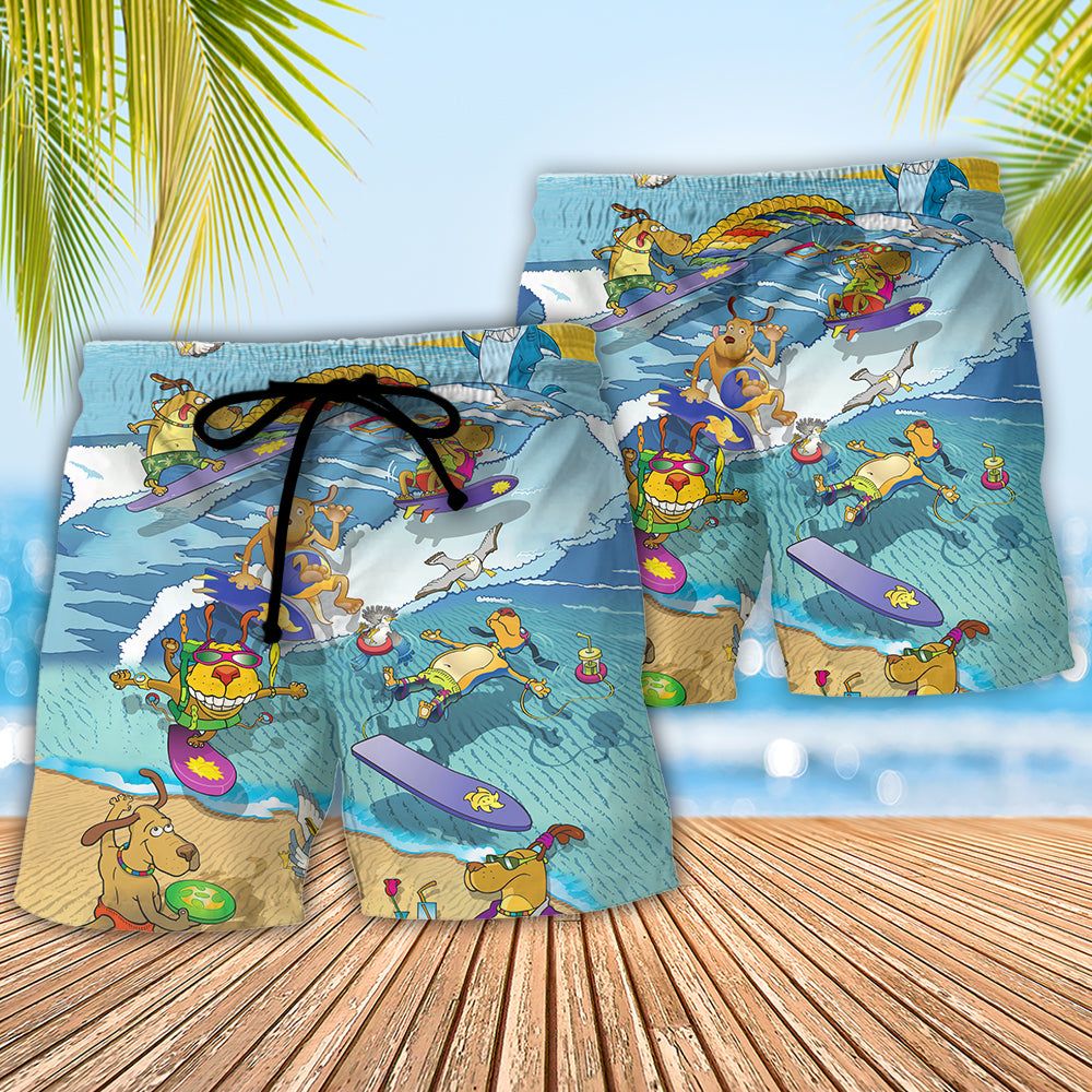 Beach Don’t Take Your Dog Named ‘shark’ To The Beach Trendy Aloha Hawaiian Beach Shorts