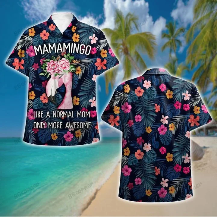 Beach Flamingo Hawaii Shirt, Summer Aloha Shirt, Gift For Summer