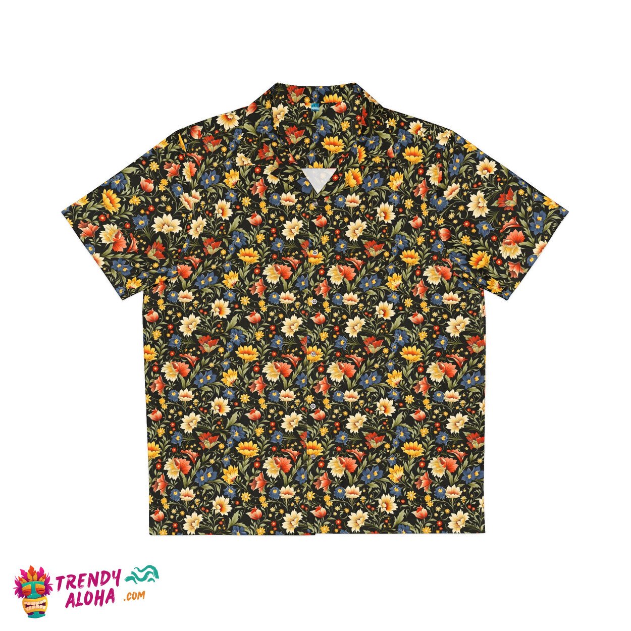Beach Luau Style Exotic Floral Men’s Tropical Aloha Hawaiian Shirt