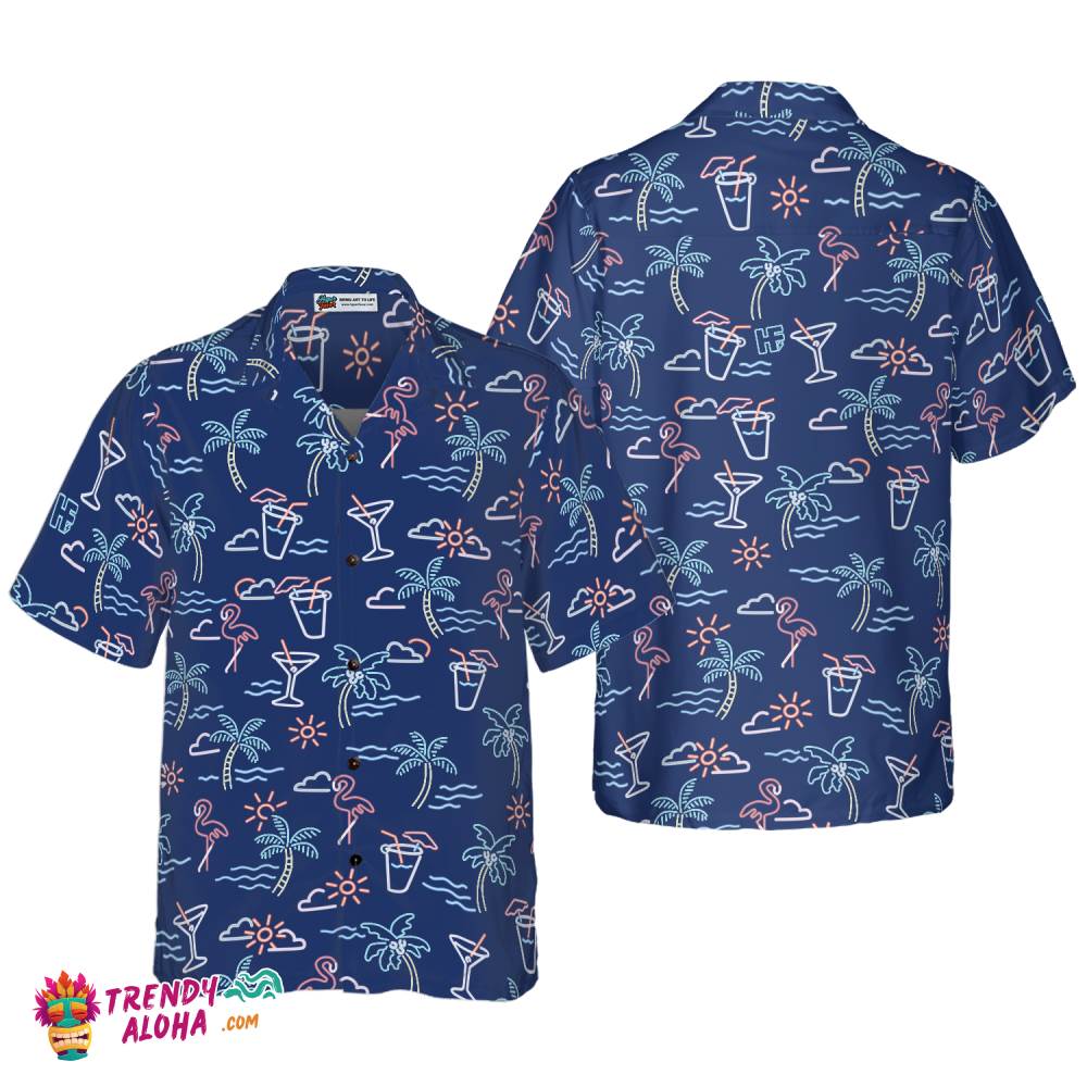Beach Party Tropical Flamingo Hawaiian Shirt Beach Party Tropical Flamingo Hawaiian Shirt