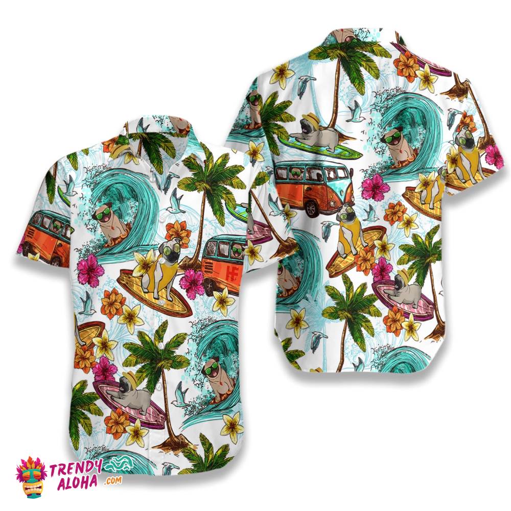 Beach Pugs Hawaiian Shirt