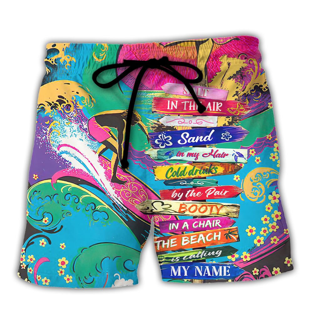 Beach – Salt In The Air Sand In My Hair Cold Drinks By The Pair Booty In A Chair The Beach Is Calling My Name Trendy Aloha Hawaiian Beach Shorts Beach – Salt In The Air Sand In My Hair Cold Drinks By The Pair Booty In A Chair The Beach Is Calling My Name Trendy Aloha Hawaiian Beach Shorts