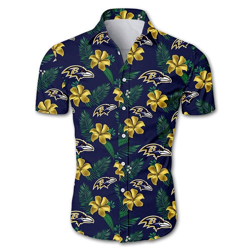 Beach Shirt Baltimore Ravens Hawaiian Shirt Short Sleeve For Summer Collection Trendy Aloha