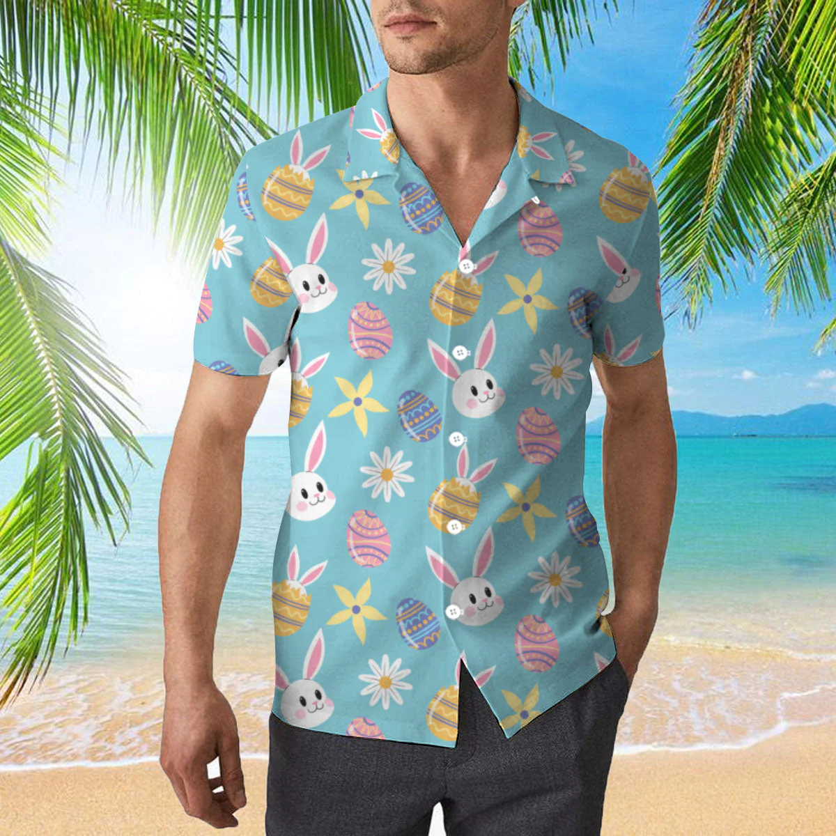 Beach Shirt Bunny Love Egg Happy Easter Day Trendy Hawaiian Shirt