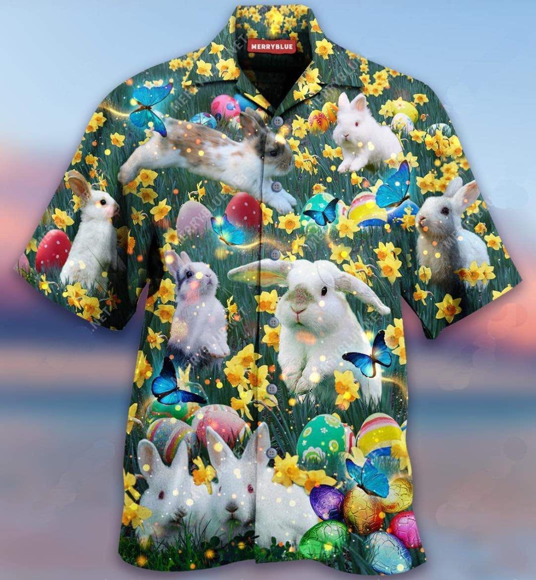 Beach Shirt Discover Cool Lovely Bunny And Butterfly In Flower Garden Happy Easter Hawaiian Aloha Shirts Beach Shirt Discover Cool Lovely Bunny And Butterfly In Flower Garden Happy Easter Hawaiian Aloha Shirts