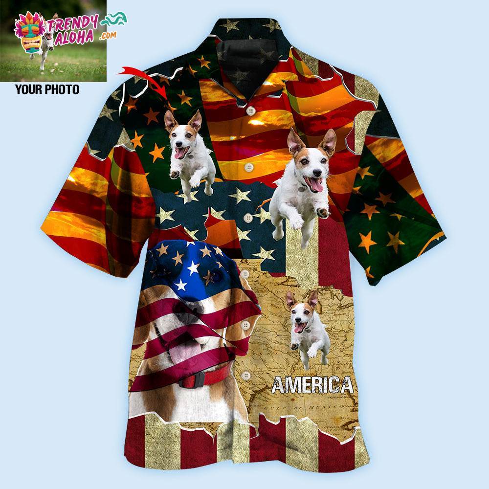 Beagle America Sunset Style Custom Photo Hawaiian Shirt – Trendy Aloha