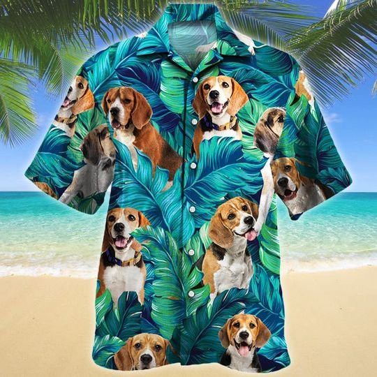 Beagle Dog Lovers Hawaiian Style For Summertime All Printed 3D Hawaiian Shirt