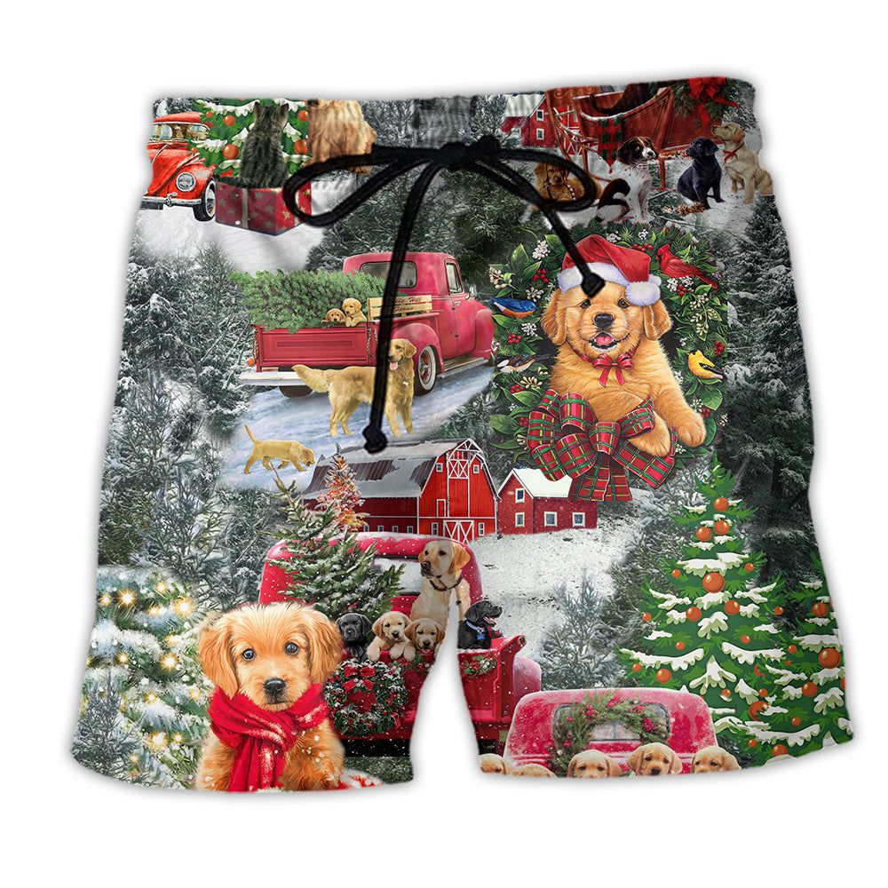 Beagle Dogs Love Christmas Every Time Trendy Aloha Hawaiian Beach Shorts Beagle Dogs Love Christmas Every Time Trendy Aloha Hawaiian Beach Shorts