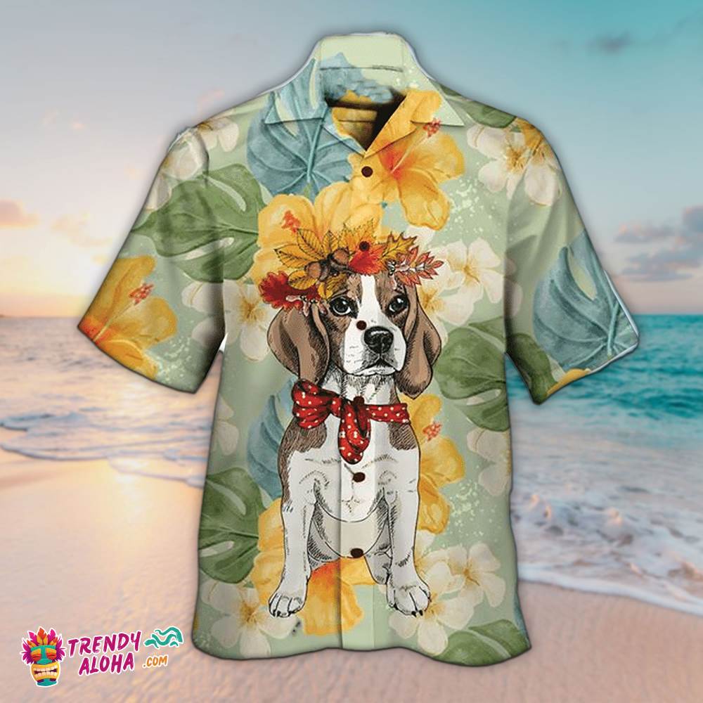 Beagle Hawaiian Shirt Beagle Art Flower Hawaiian Shirts, Aloha Hawaiian Shirts