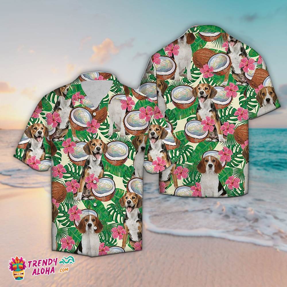 Beagle Hawaiian Shirt Beagle Dog Tropical Coconut Hawaiian Aloha Beach Shirt